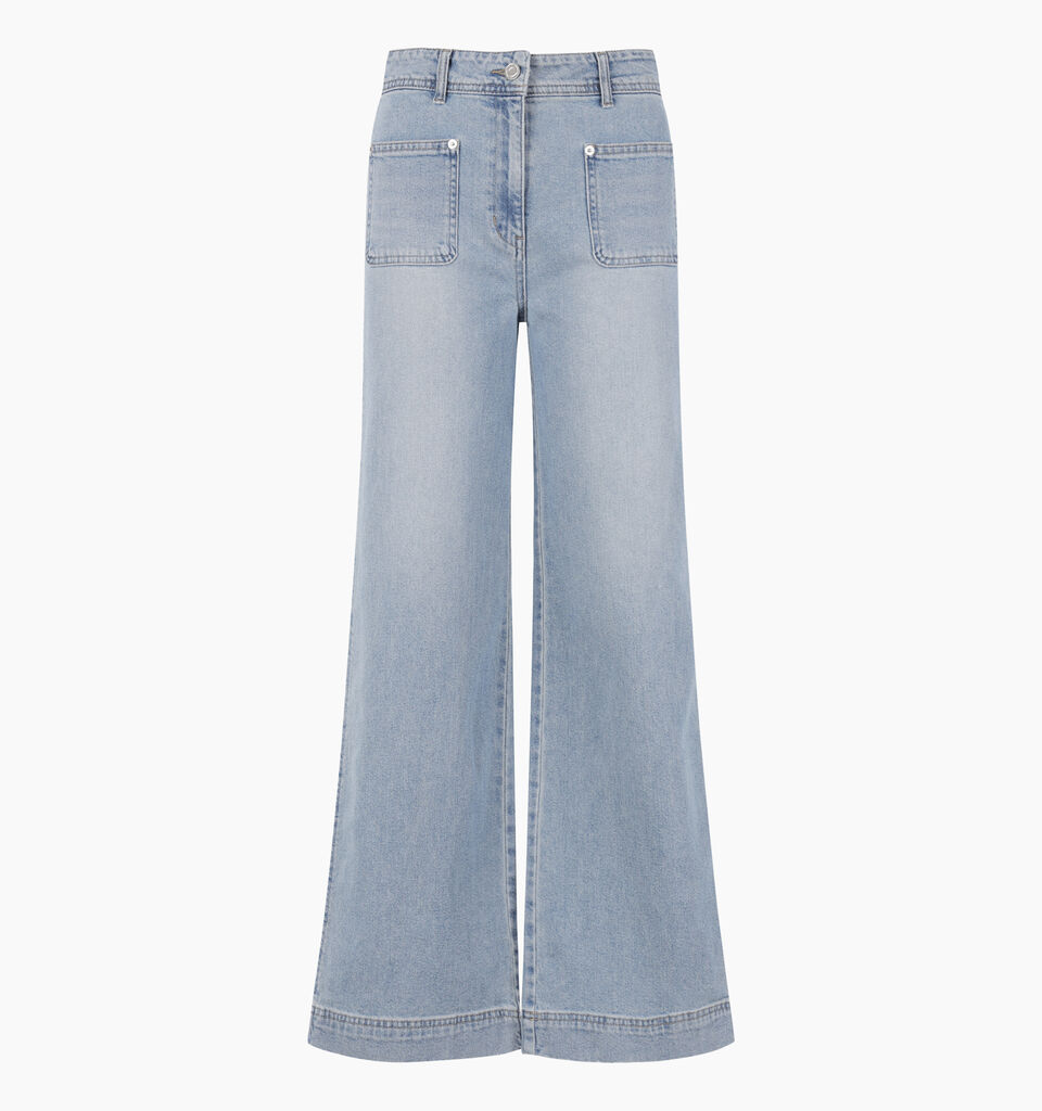 Light blue A-line jeans - Palazzo - Light Blue | Sisley K image number 1